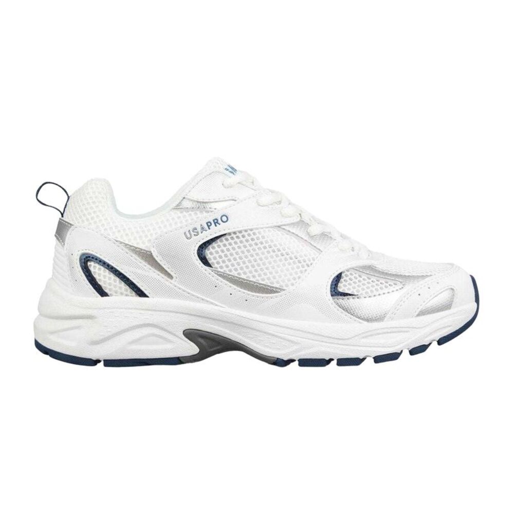 USA Pro Womens/Ladies Pro Mira Synthetic Leather Sneakers / White/Navy